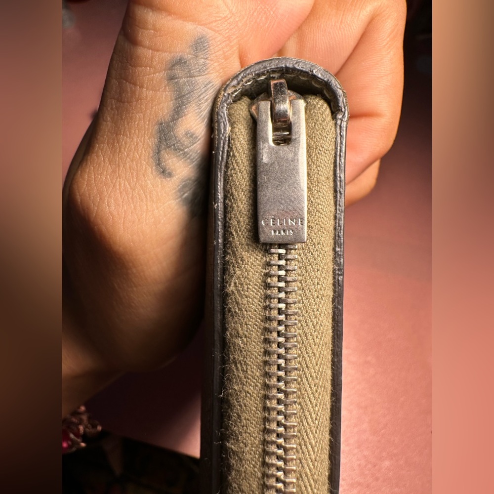 Celine Multi Function Leather Zip Around Long Wal… - image 4